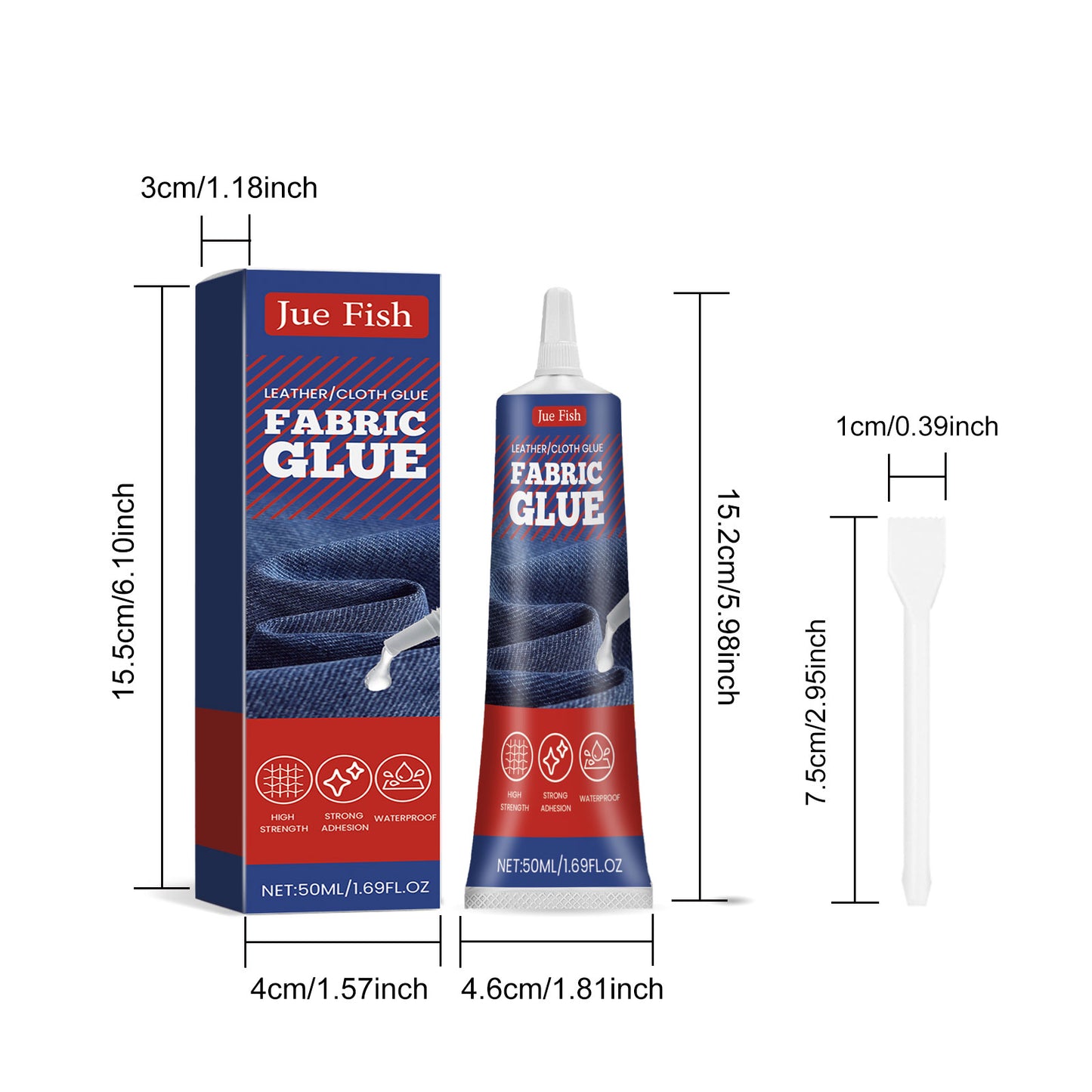 Fabric Adhesive Glue 100g with Scraper for Fabric Repair & Wall Crack Fix