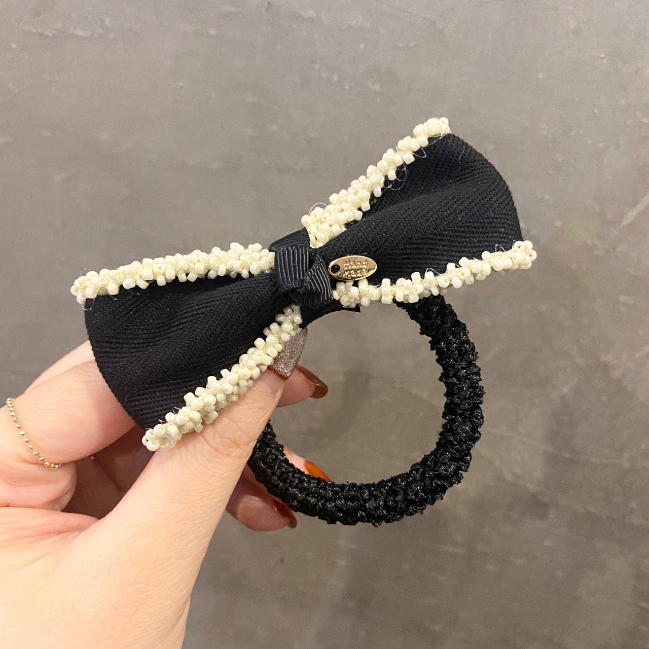 Women Girl Hair Ties Elastic Bands with Camellia Flower Floral Design