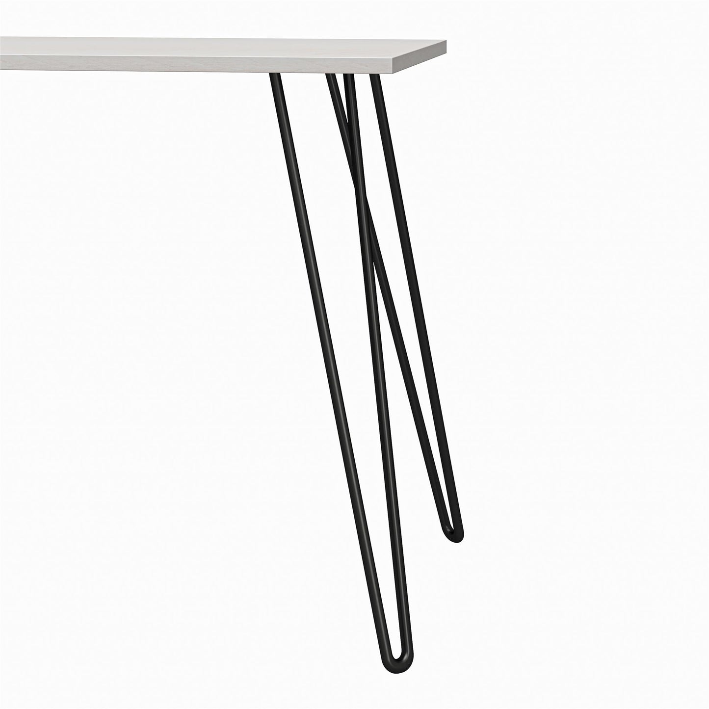 Writing Desk with Black Hairpin Metal Legs - White Oak