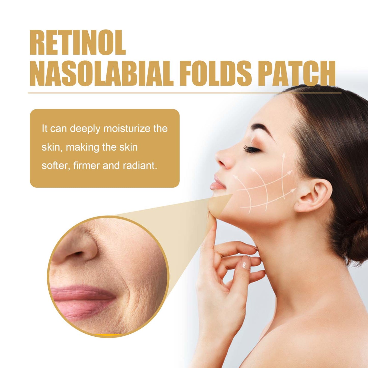Retinol Nasolabial Folds Patches - Anti-Aging Smile Line Treatment (10 Pack)