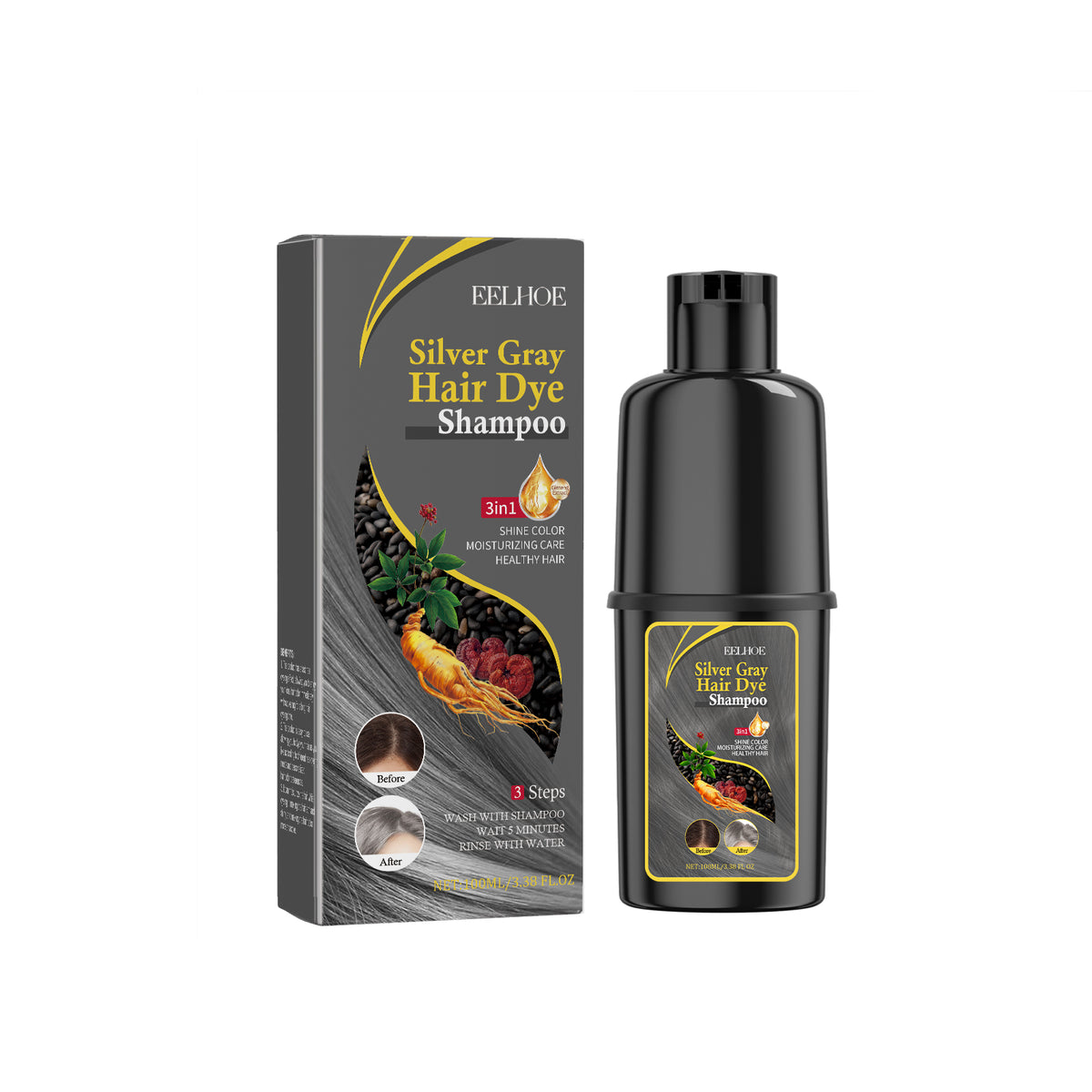 Silver Gray Hair Dye Shampoo - 100ml