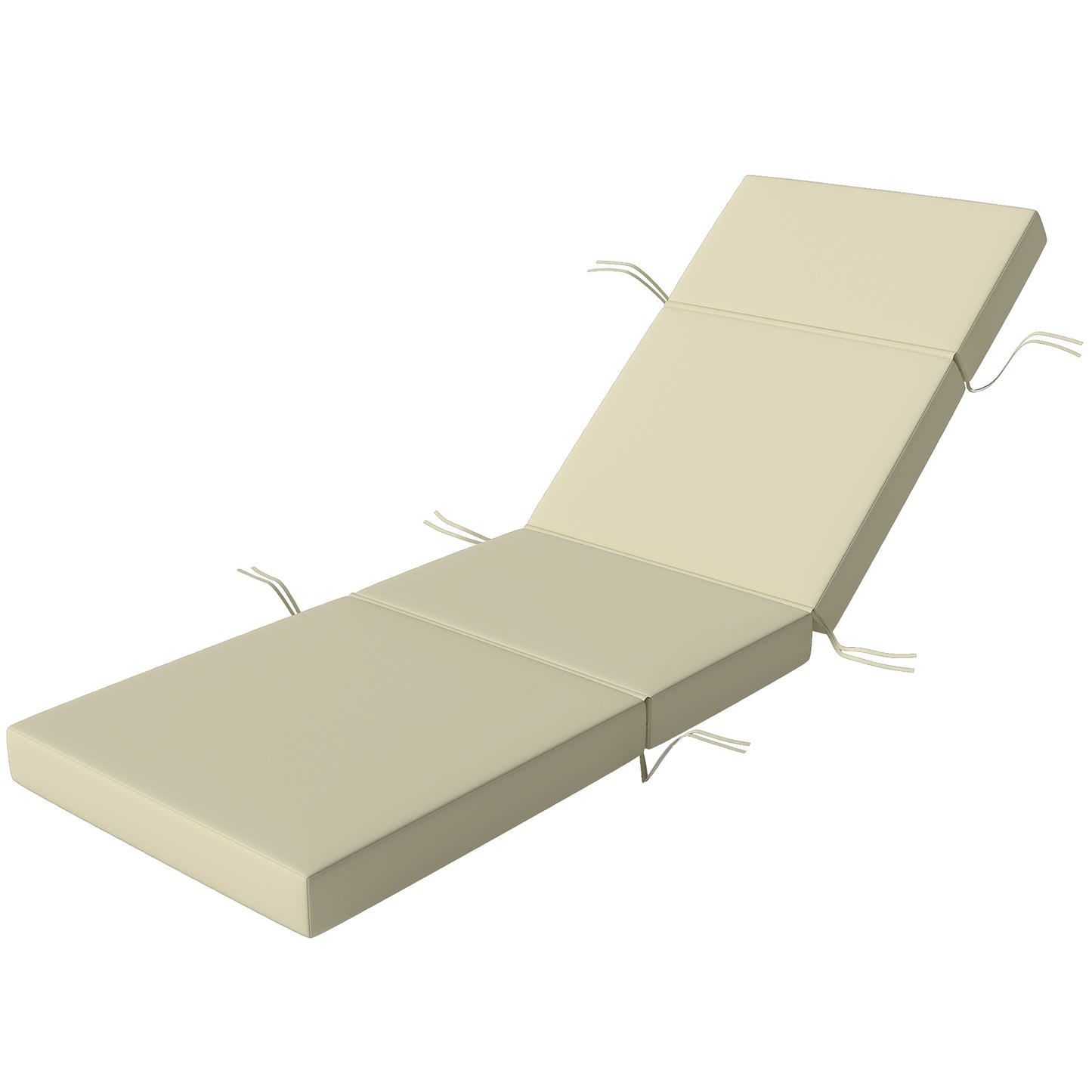 Outdoor Lounge Chair Cushion - 4" Thick, Cream White, 26" x 80"