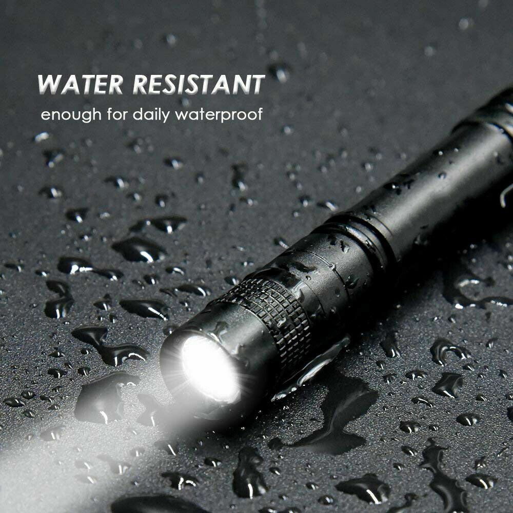 Mini LED Tactical Flashlight Penlight 2 Pack - Waterproof & Compact