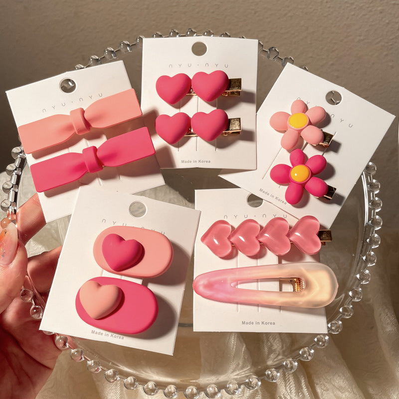 Cute Hair Clips Set - Handmade Resin Hairpins