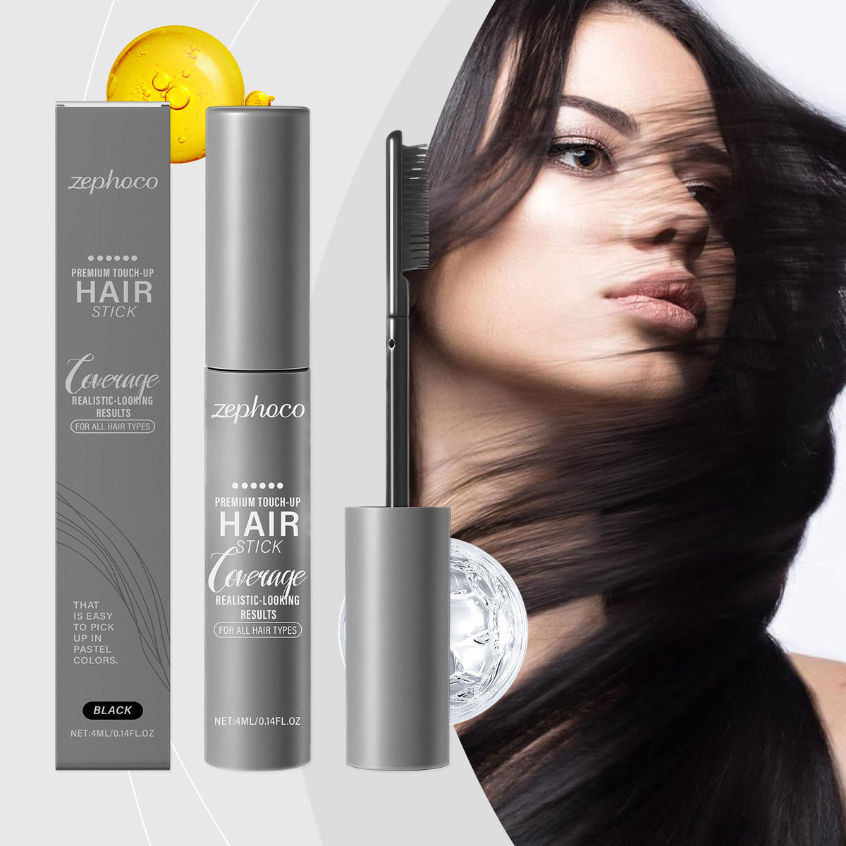 Black Hair Dye Touch-Up Cream 4ml - Hair Color Correction