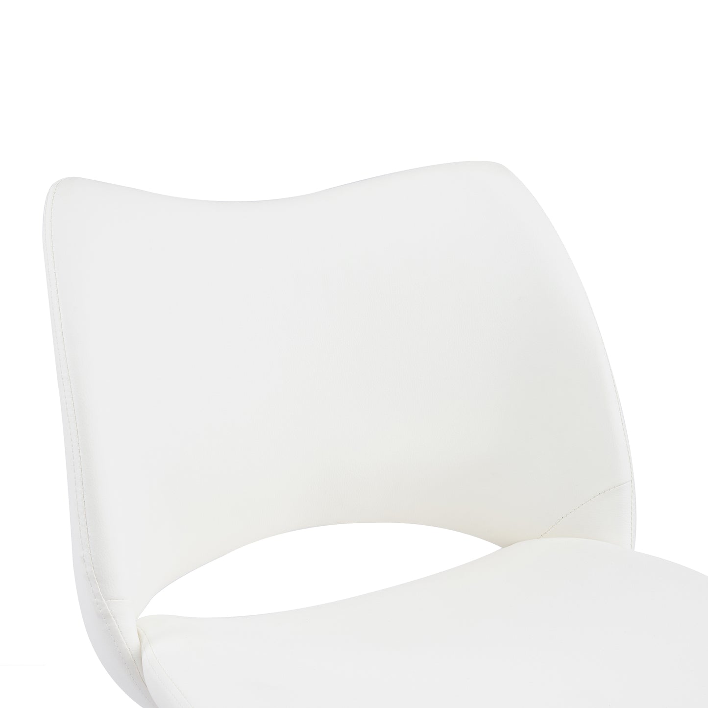 White Swivel Dining Chair - Modern High-Back Design