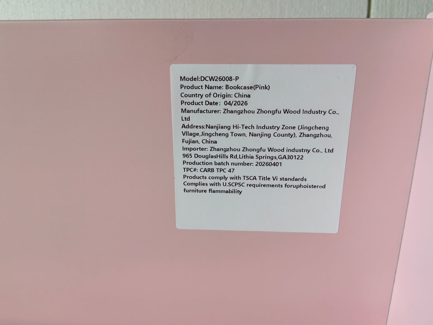 4-Tier Kids Bookshelf - Pink MDF Book Display Shelf