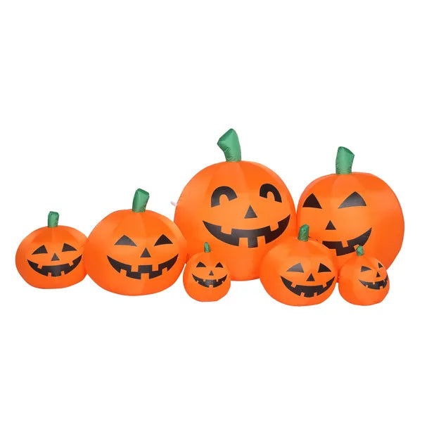 7ft LED Pumpkin Inflatable Halloween Decoration with 7 String Lights