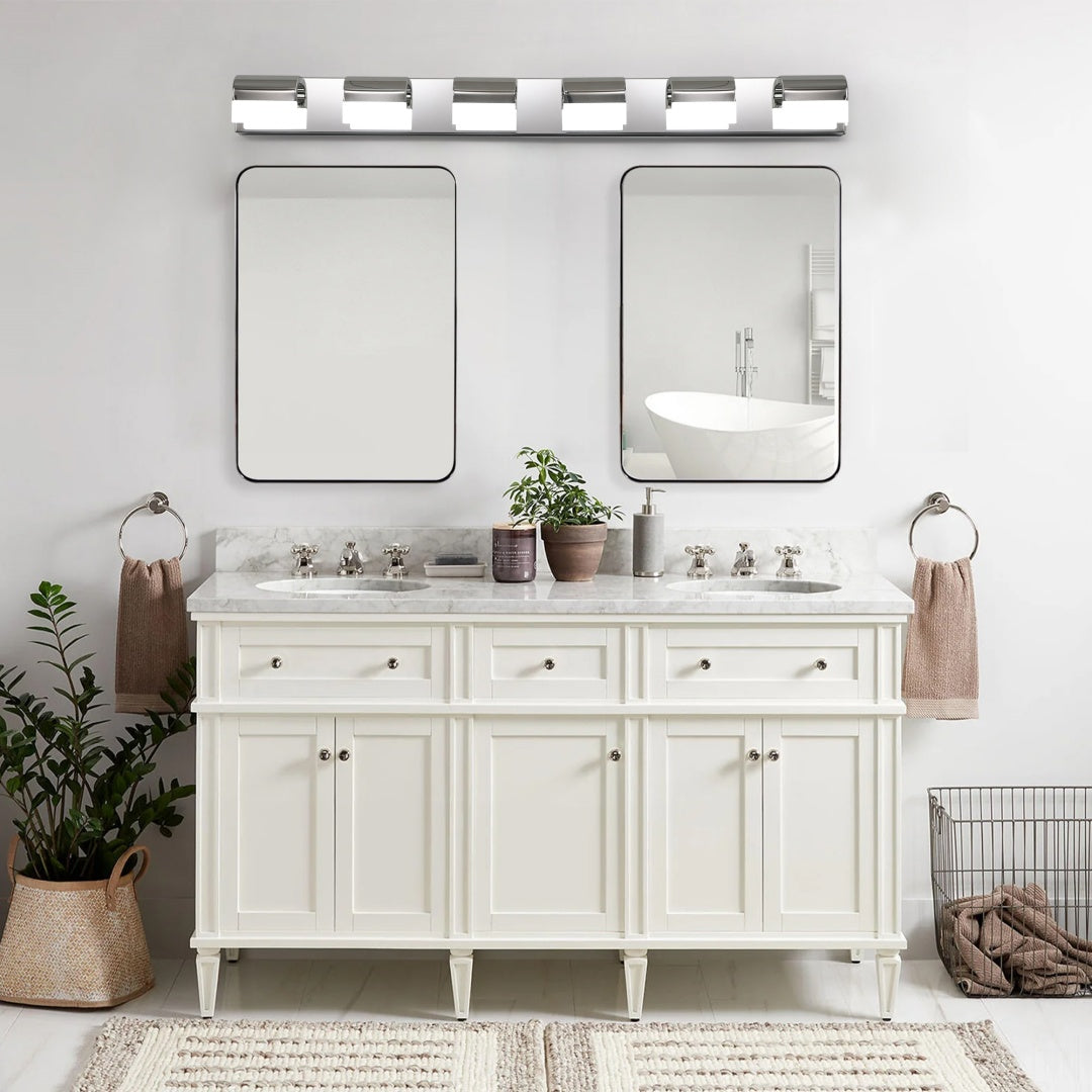 6-Light Modern Bathroom Vanity Light - LED Over Mirror Fixture