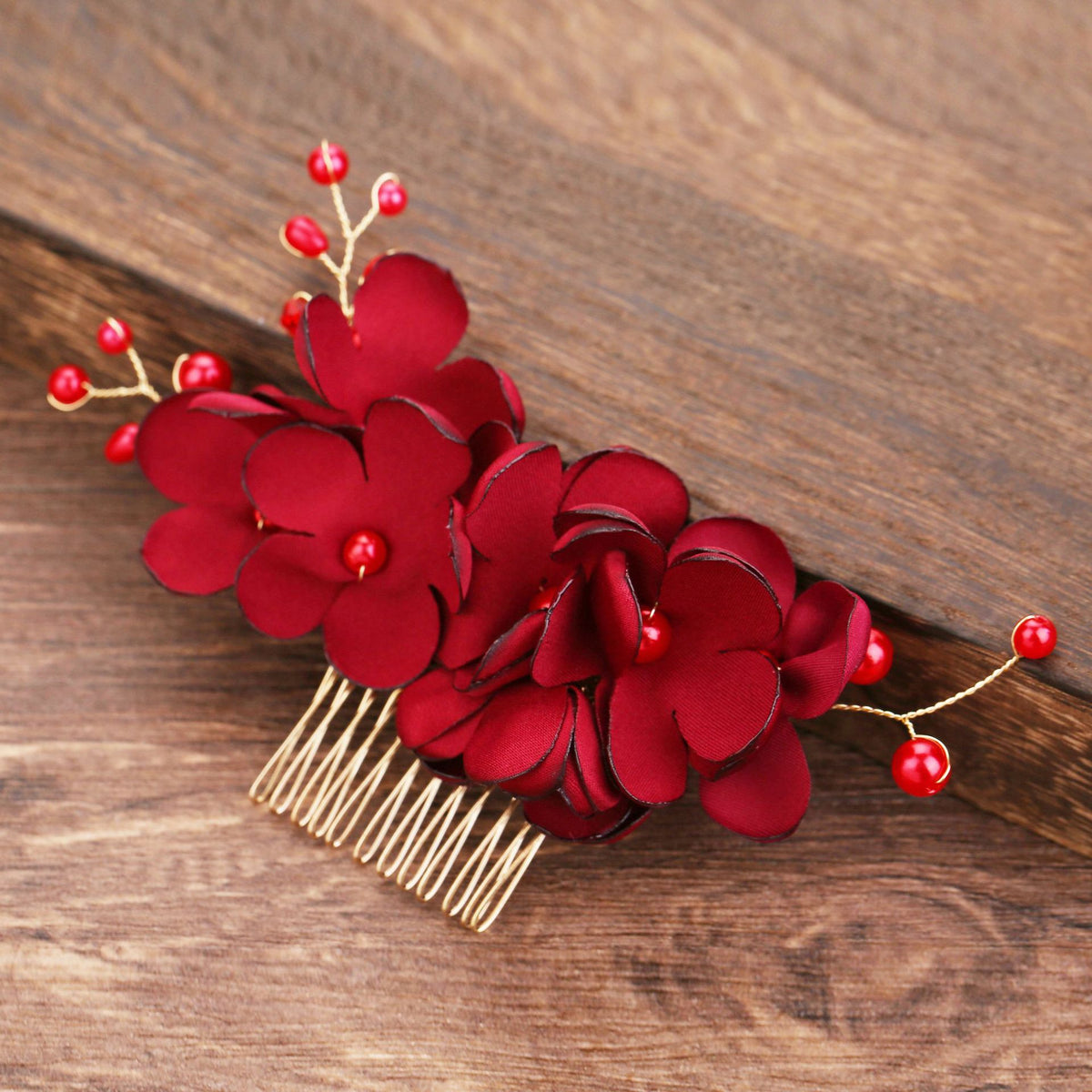 Bride Flower Pearl Hair Comb for Wedding