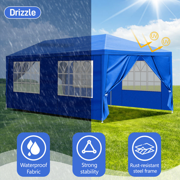10x20 Outdoor Party Tent with Removable Sidewalls - Blue