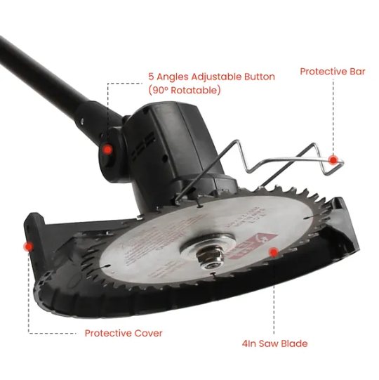 3-in-1 Cordless Garden Pole Saw Mini Chainsaw & Grass Trimmer Kit, Adjustable Length