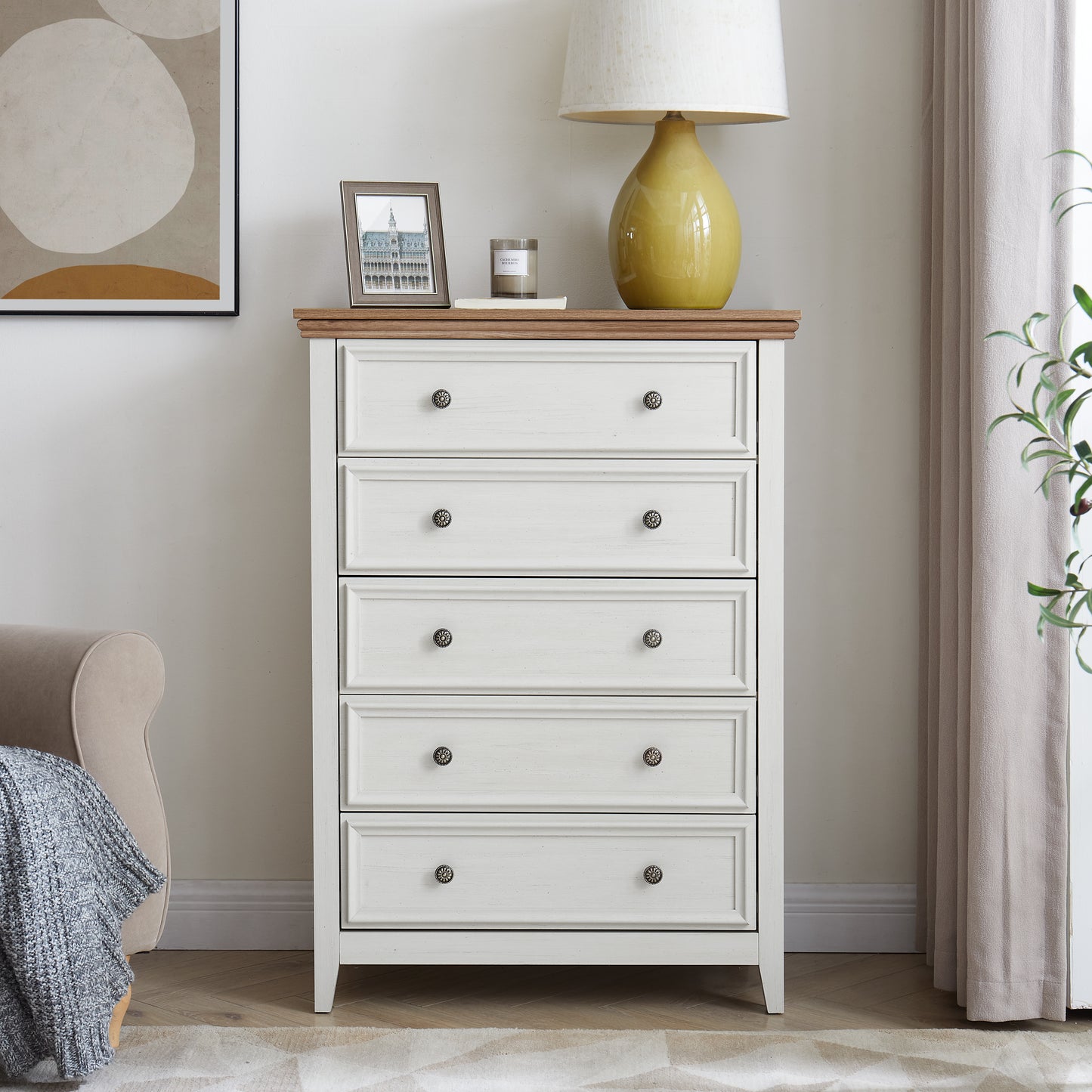 Modern 5 Drawers Dresser Cabinet,Chest Of Closet Organizers And