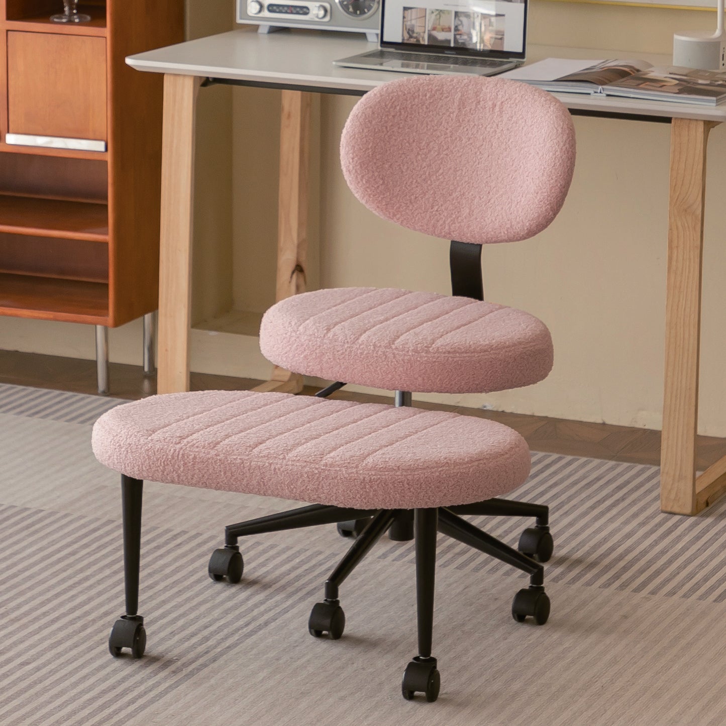 Ergonomic Office Chair with Back Support - Pink Meditation Design