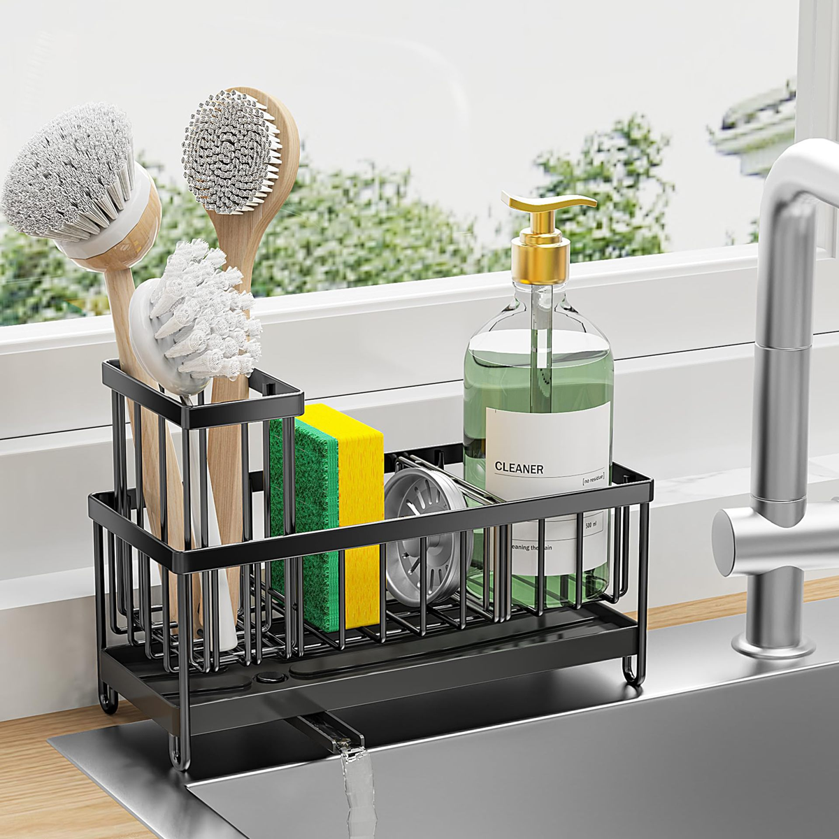 Kitchen Sink Rack Sponge Holder Soap Dish Drain Storage Organizer