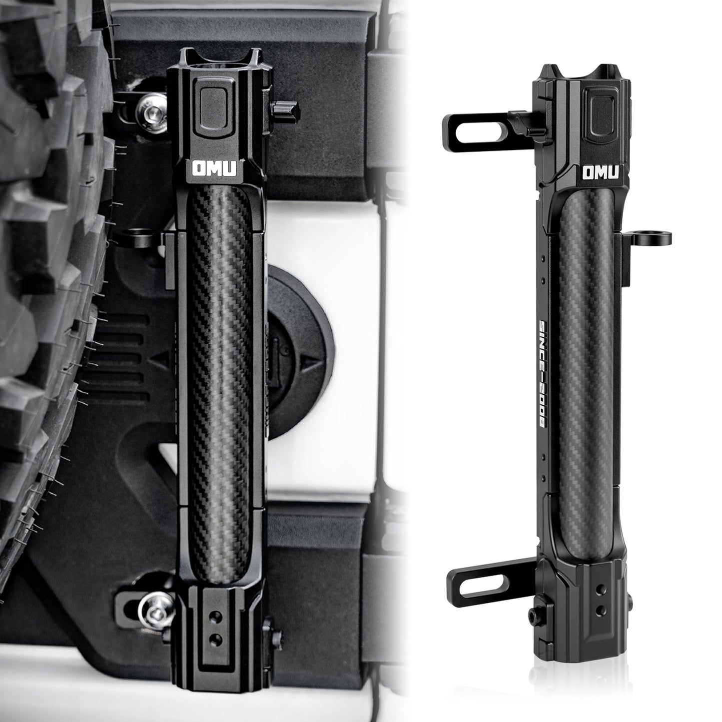 Aluminum Tailgate Flagpole Holder Bracket for Jeep Wrangler JK/JL - Black