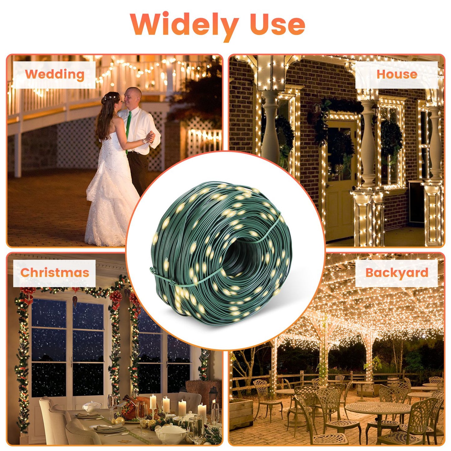 330FT Outdoor Christmas String Lights with Remote & 8 Modes