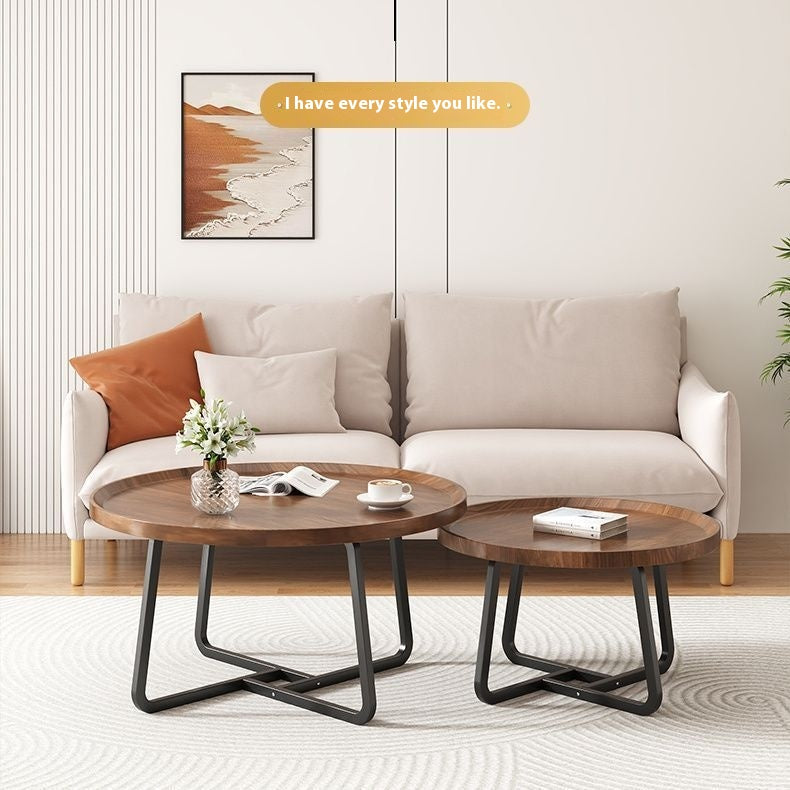 Modern Round Solid Wood Tea Table for Living Room & Small Apartments