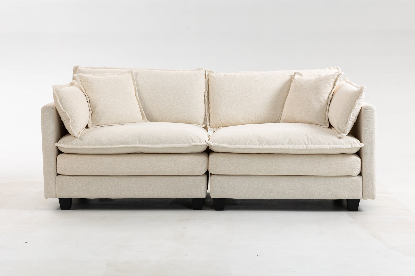 Modern 2-Seat Sectional Sofa with Chaise Lounge - Antique White