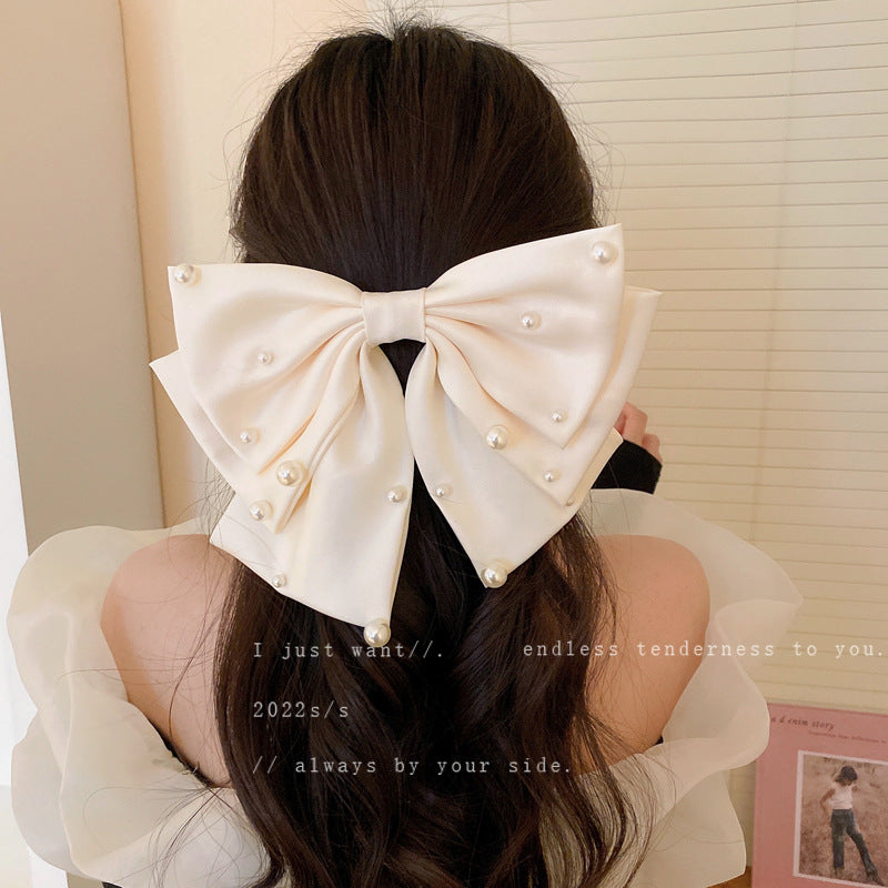Pearl Bow Hair Clip Accessory - Star Design Headdress