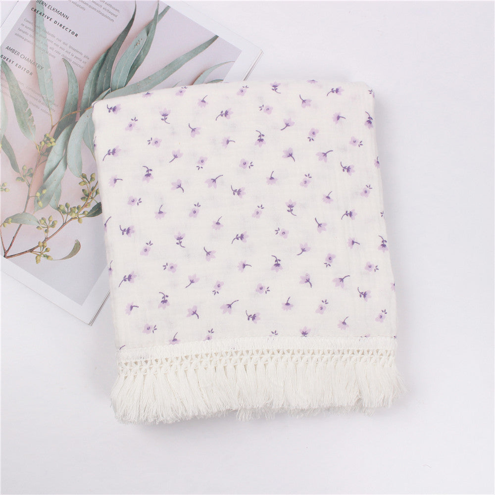 Children's Cotton Tassel Blanket - Baby Bedding 100x120cm, Multiple Colors
