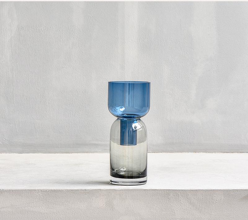 Stained Glass Flower Vase with Funnel Torus Light - Luxury Home Decor