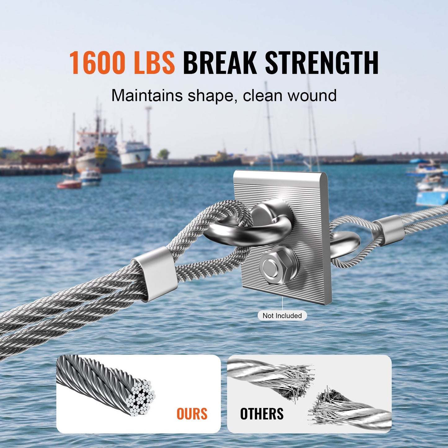 Stainless Steel Cable Rope 1/8 Inch 7x7 Braided Wire Rope 1000 Ft for Garden & Railing