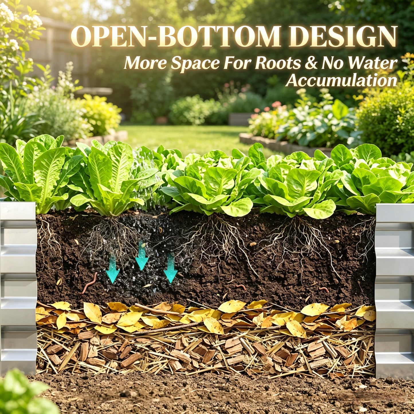 Galvanized Metal Raised Garden Bed - 4' x 2' Planter for Vegetables, Herbs, Flowers