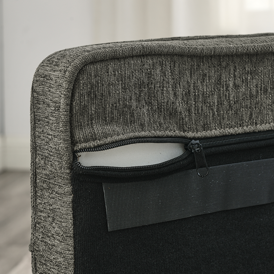 Elevated Large Dog Bed - Modern Rectangular Pet Sofa in Dark Grey