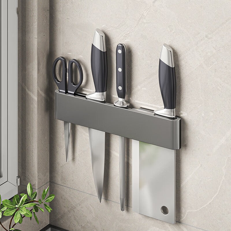 Multi-Functional Wall-Mounted Kitchen Shelf Organizer - Modern Steel Storage Rack