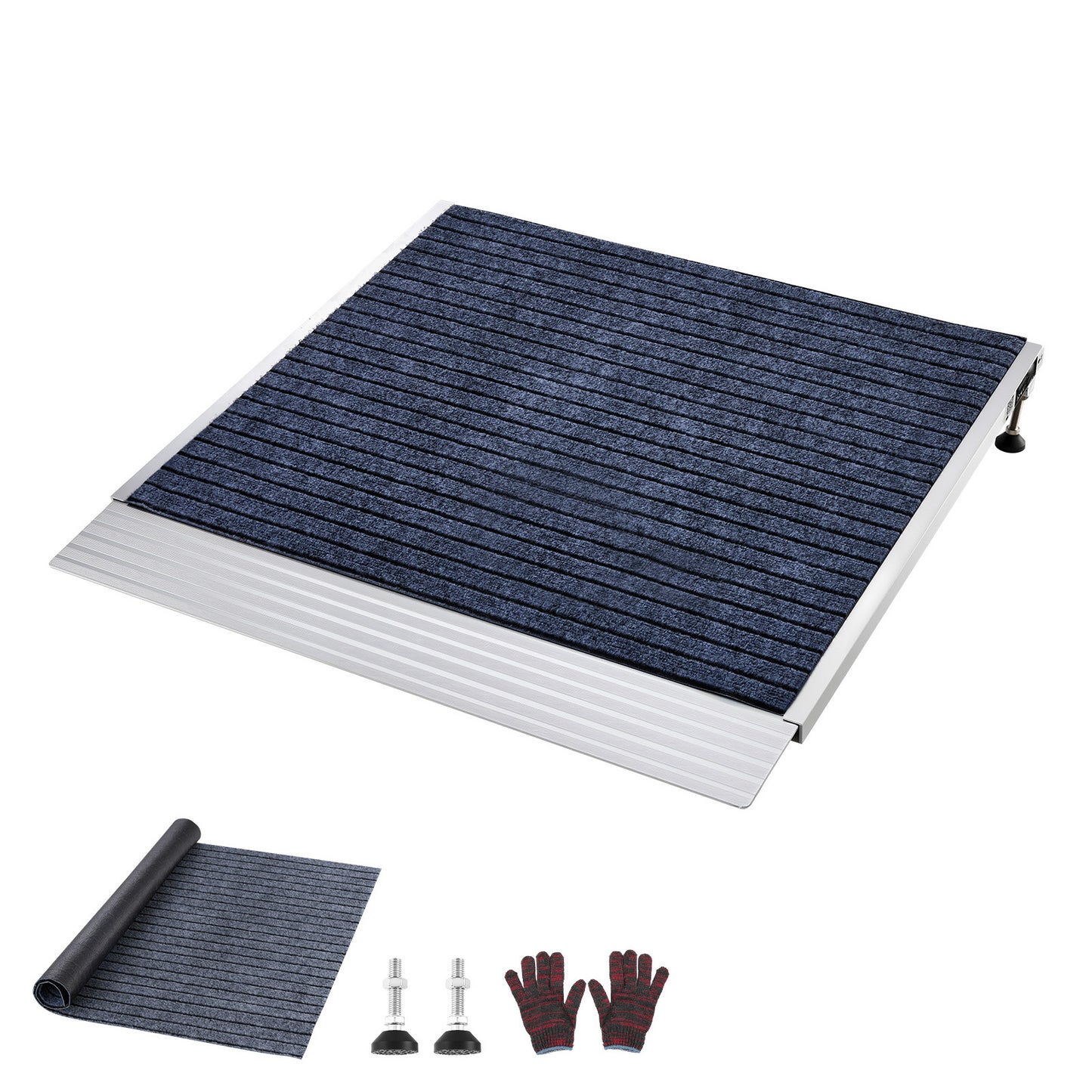 Doorway Ramp Aluminum Wheelchair Ramp 36x36-In Non-Slip Platform Adjustable Height