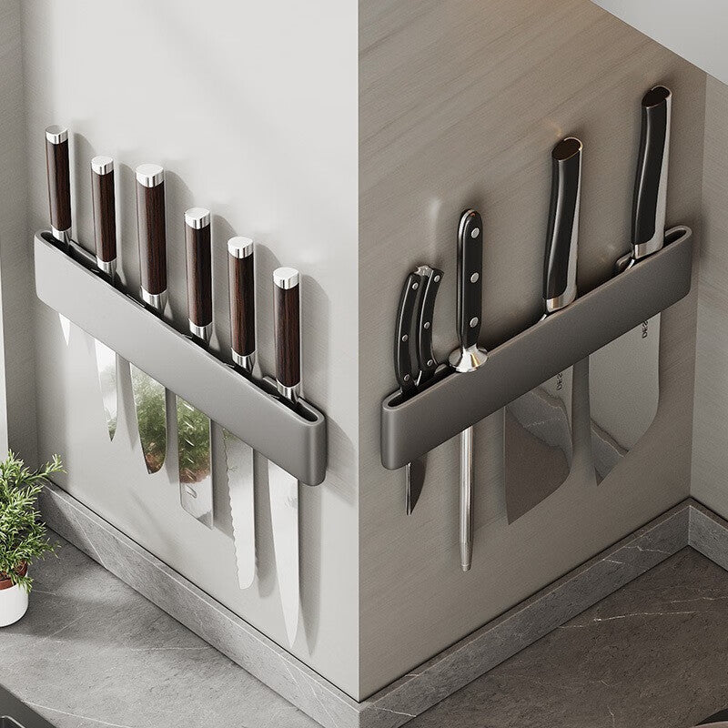 Multi-Functional Wall-Mounted Kitchen Shelf Organizer - Modern Steel Storage Rack