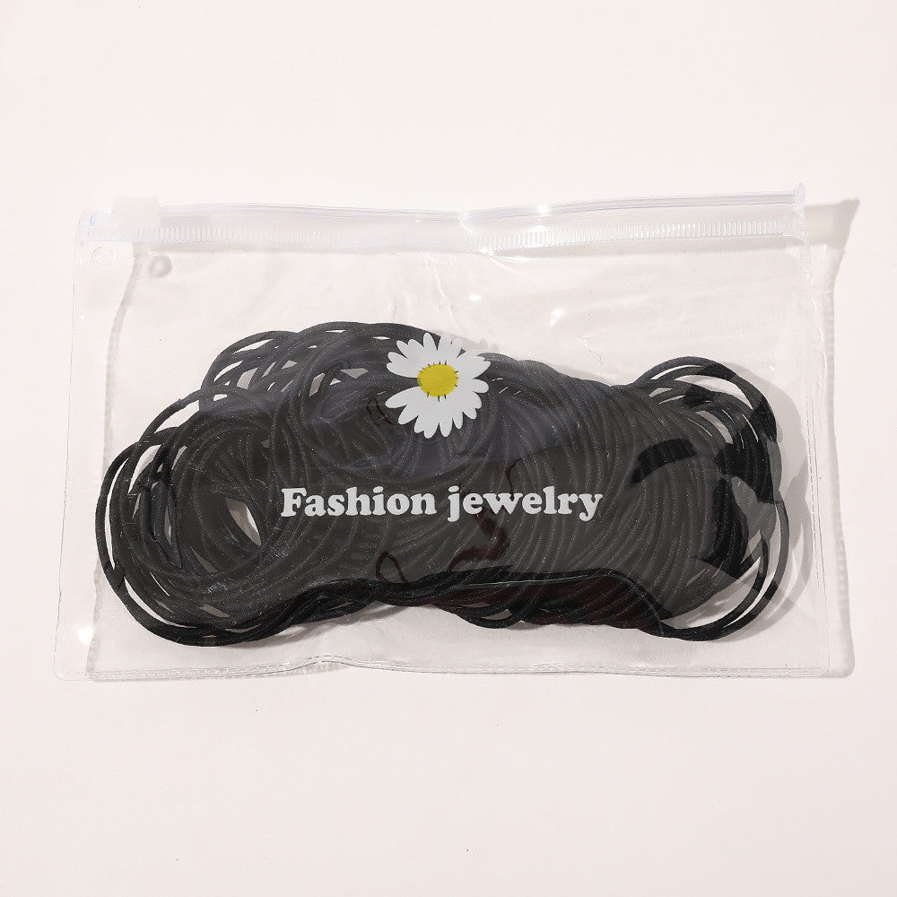 Women Elastic Leather Hairband with Bag or Barrel Style - Hair Rope Accessory