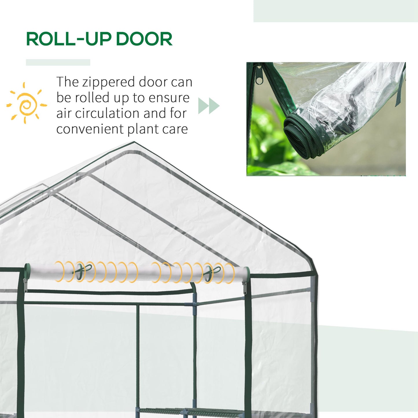 Portable Greenhouse Kit - Clear Steel Frame with Shelves