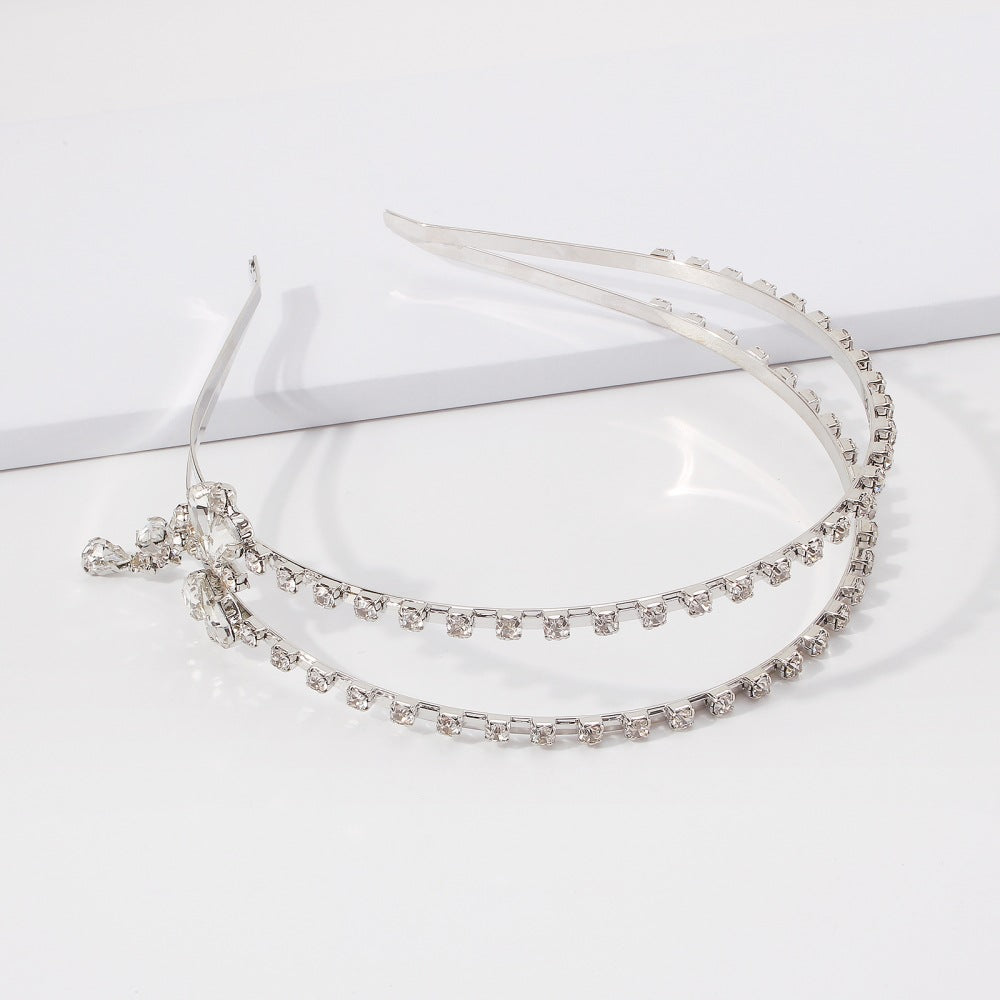 Alloy Geometric Hair Headband for Women - White