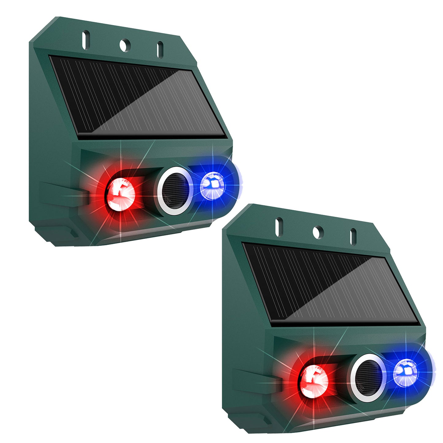 Solar Motion Sensor Alarm Animal Repeller With Strobe Light 129dB