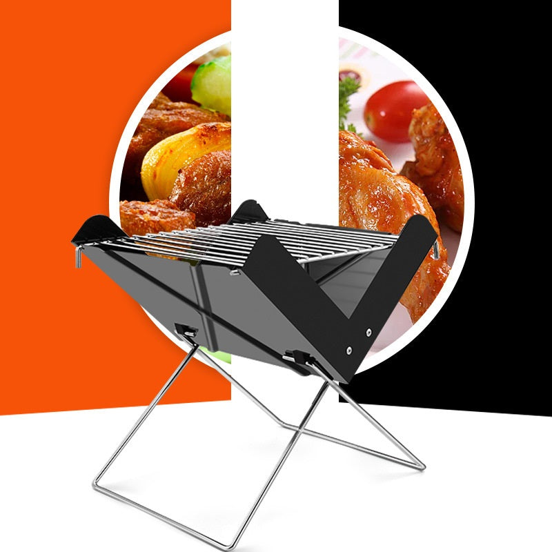 Outdoor Folding Grill for Home & Garden Black - Portable Barbecue