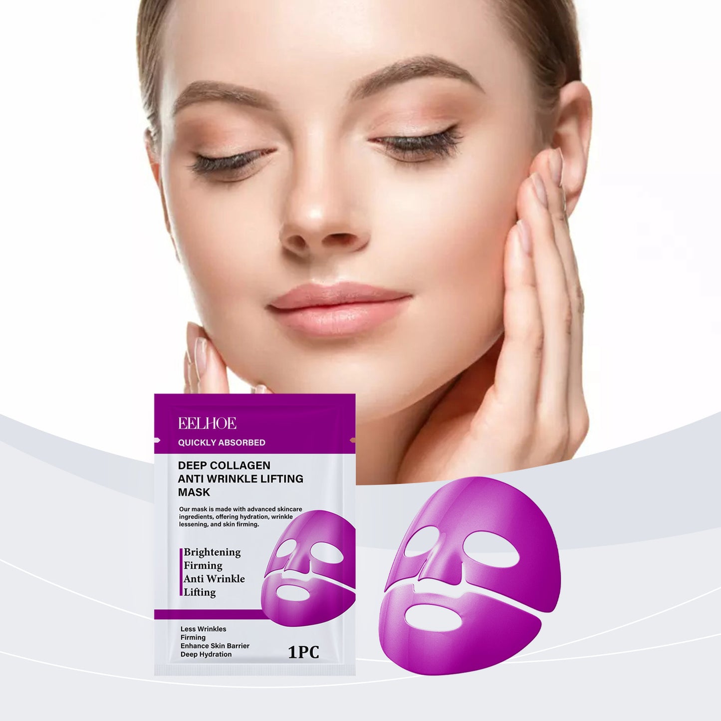 Collagen Hydrating Facial Sheet Mask - Anti-Aging Moisturizing Skin Care