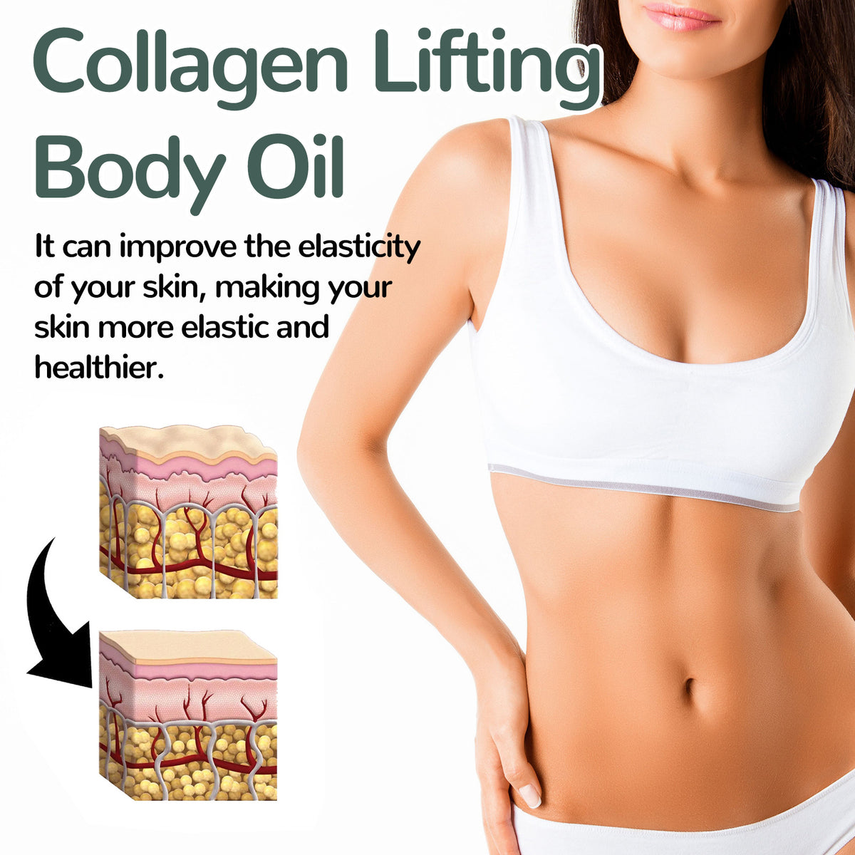 Collagen Body Oil for Firming & Hydration - 100ml Lightweight Nourishing Lotion