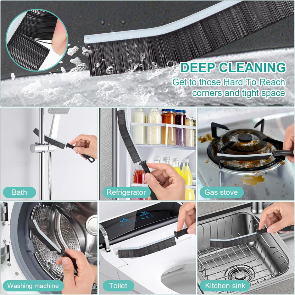 5-Piece Hard Bristle Cleaning Brush Set for Kitchen & Bathroom