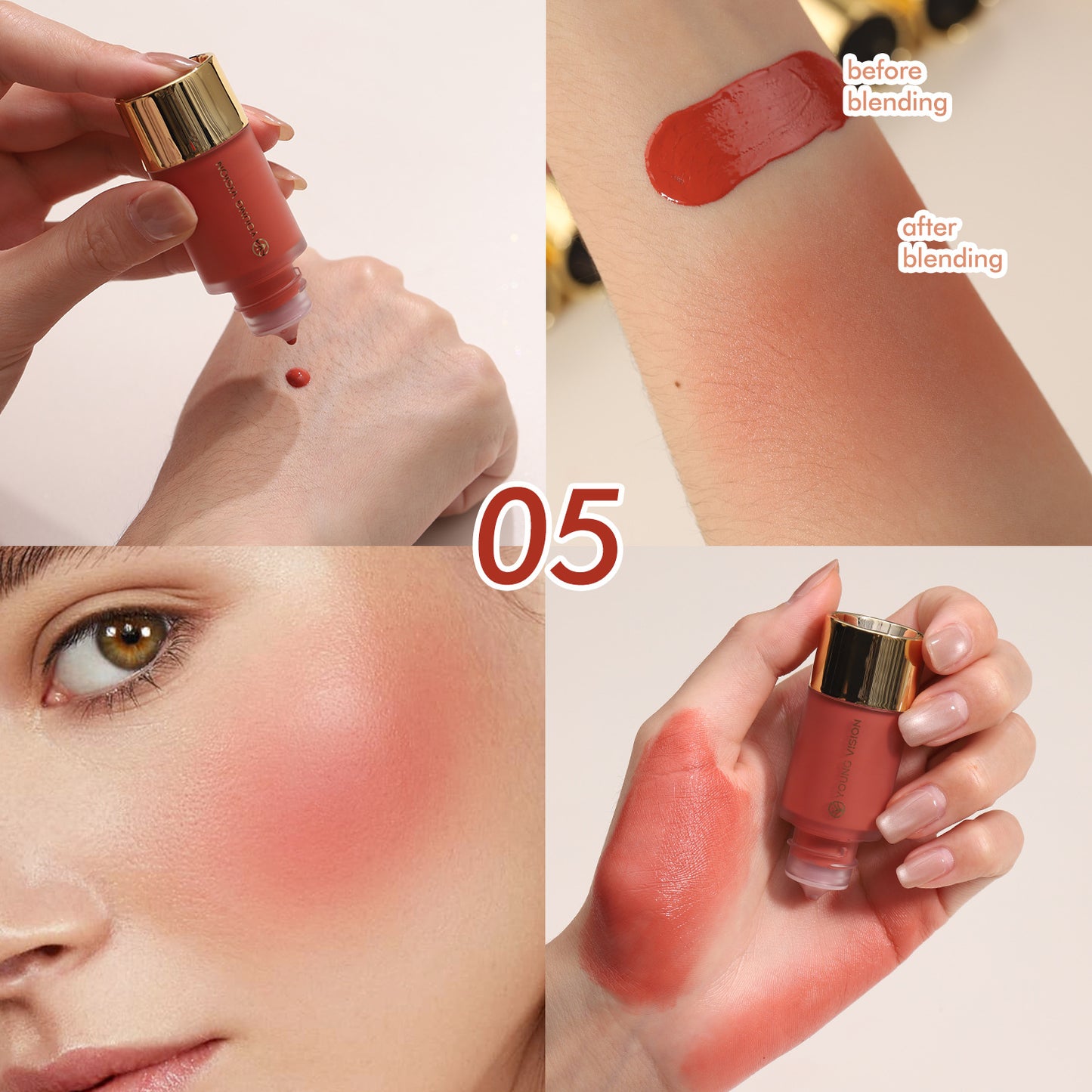Liquid Blush for Women - Silky Natural Dropper Makeup Rouge - Multiple Colors
