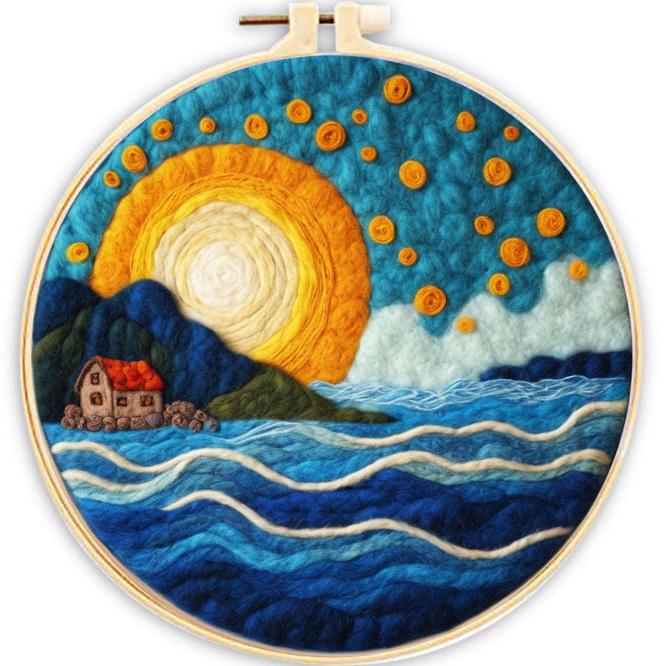Embroidery Needle Felt Blanket Painting Kit - House Decor & Crafts