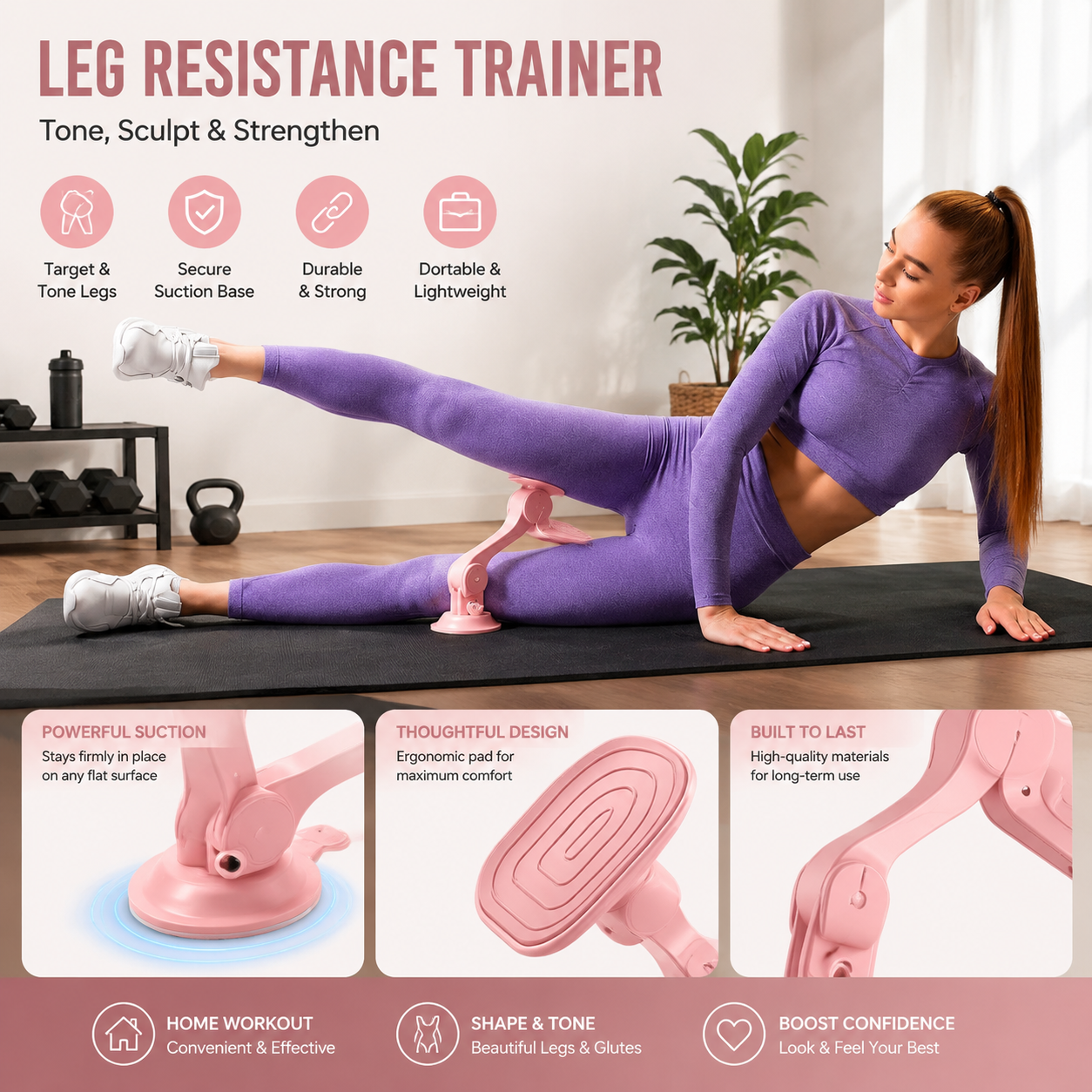 Leg and Hip Trainer - Inner Thigh Toner for Home Workouts