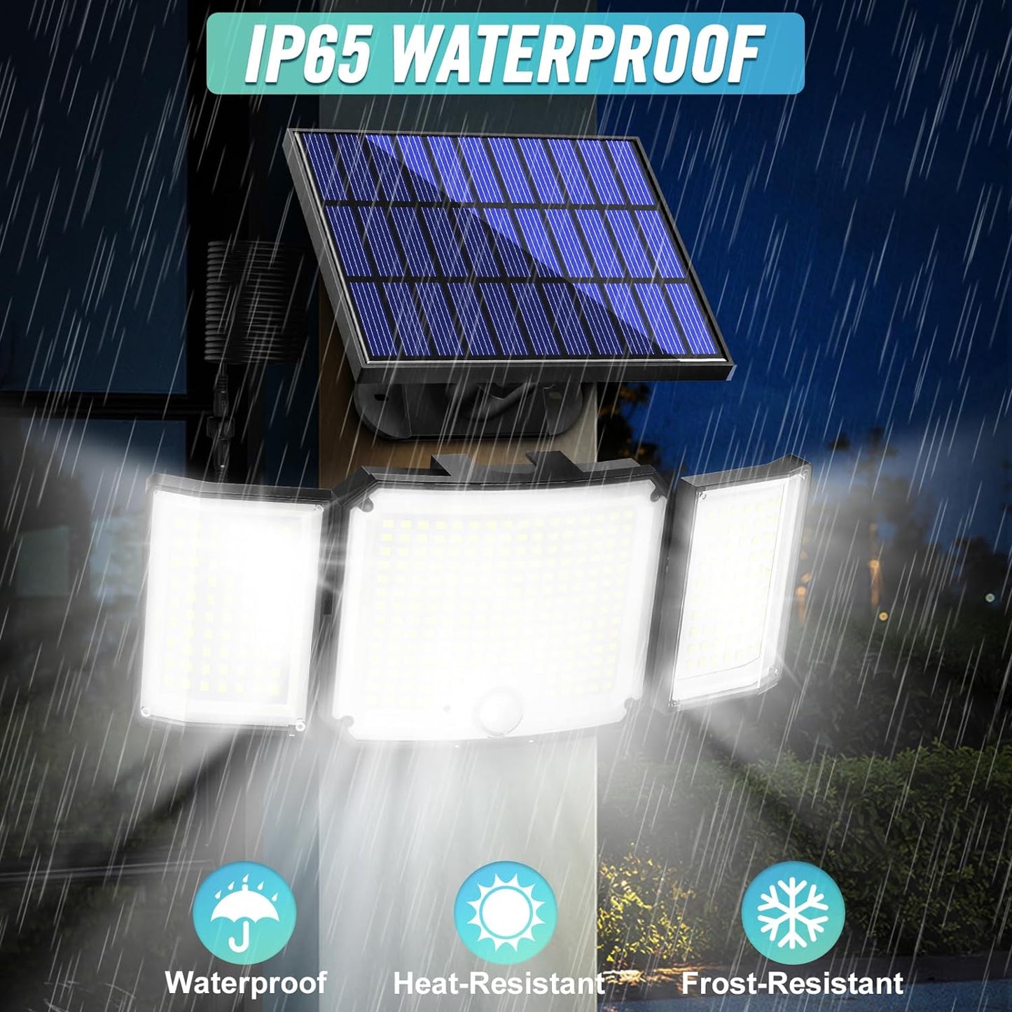 Outdoor Solar Motion Lights 348 LED Waterproof Security Floodlights with Remote