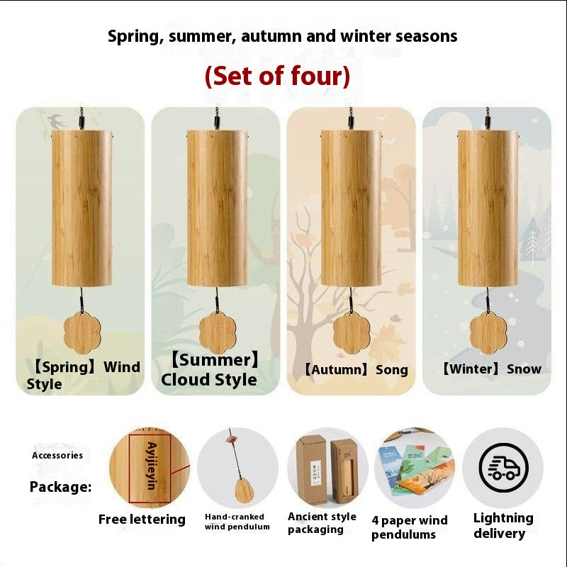 8-Tone Four Seasons Wind Chimes - Bamboo Modern Garden Decor Gift
