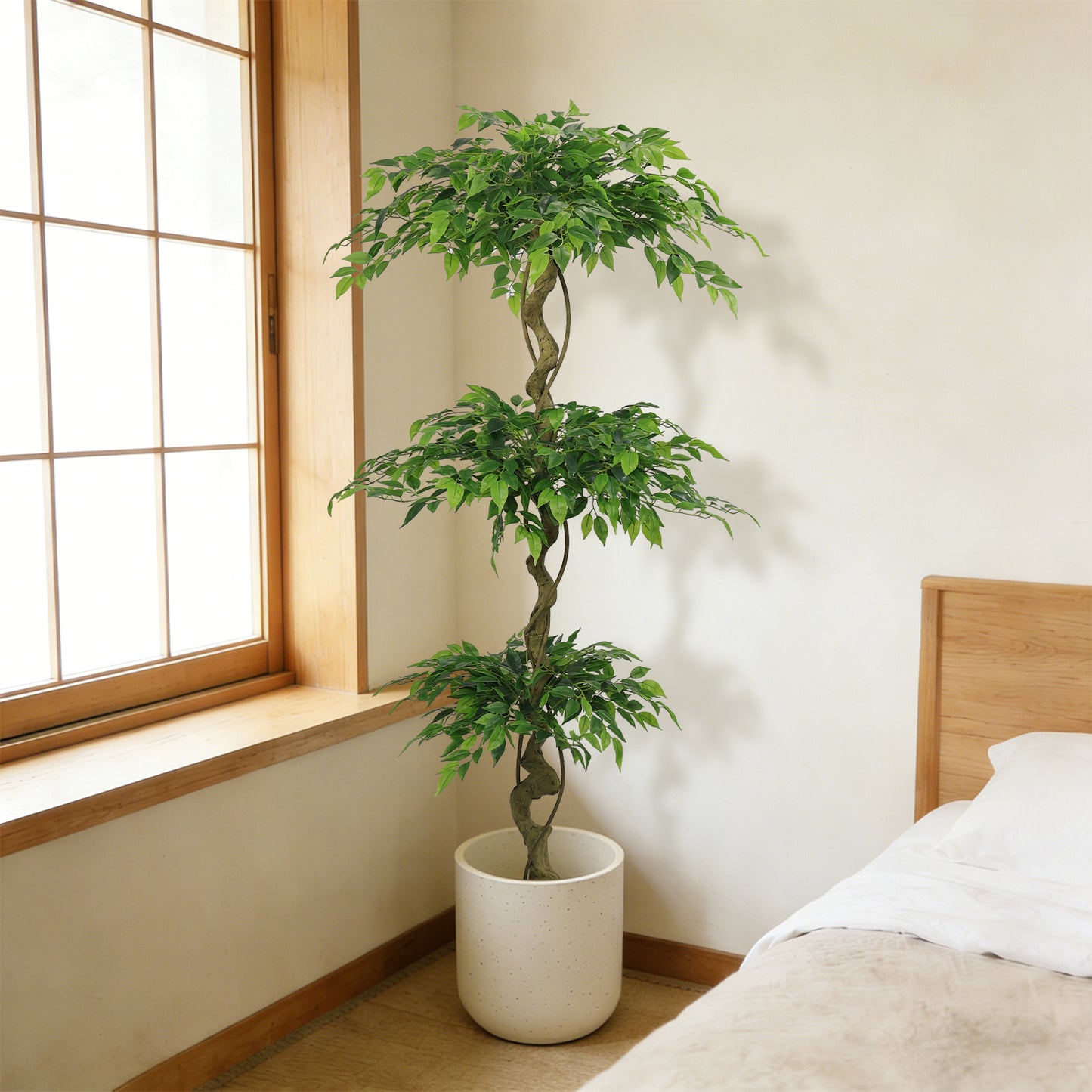 6FT Artificial Ficus Tree with Pot - Lifelike Green Decor