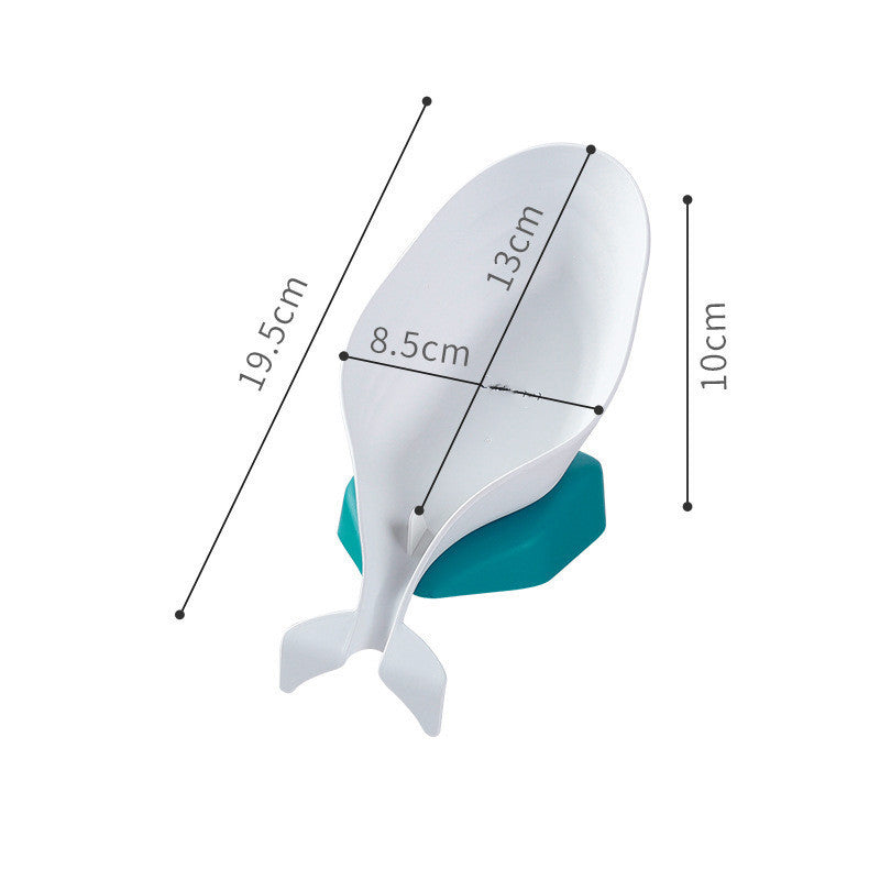 Cartoon Whale Soap Box Bathroom Storage Organizer - Green & Grey