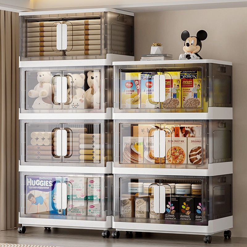 Foldable Clothes Storage Locker with Wheels for Household Organization