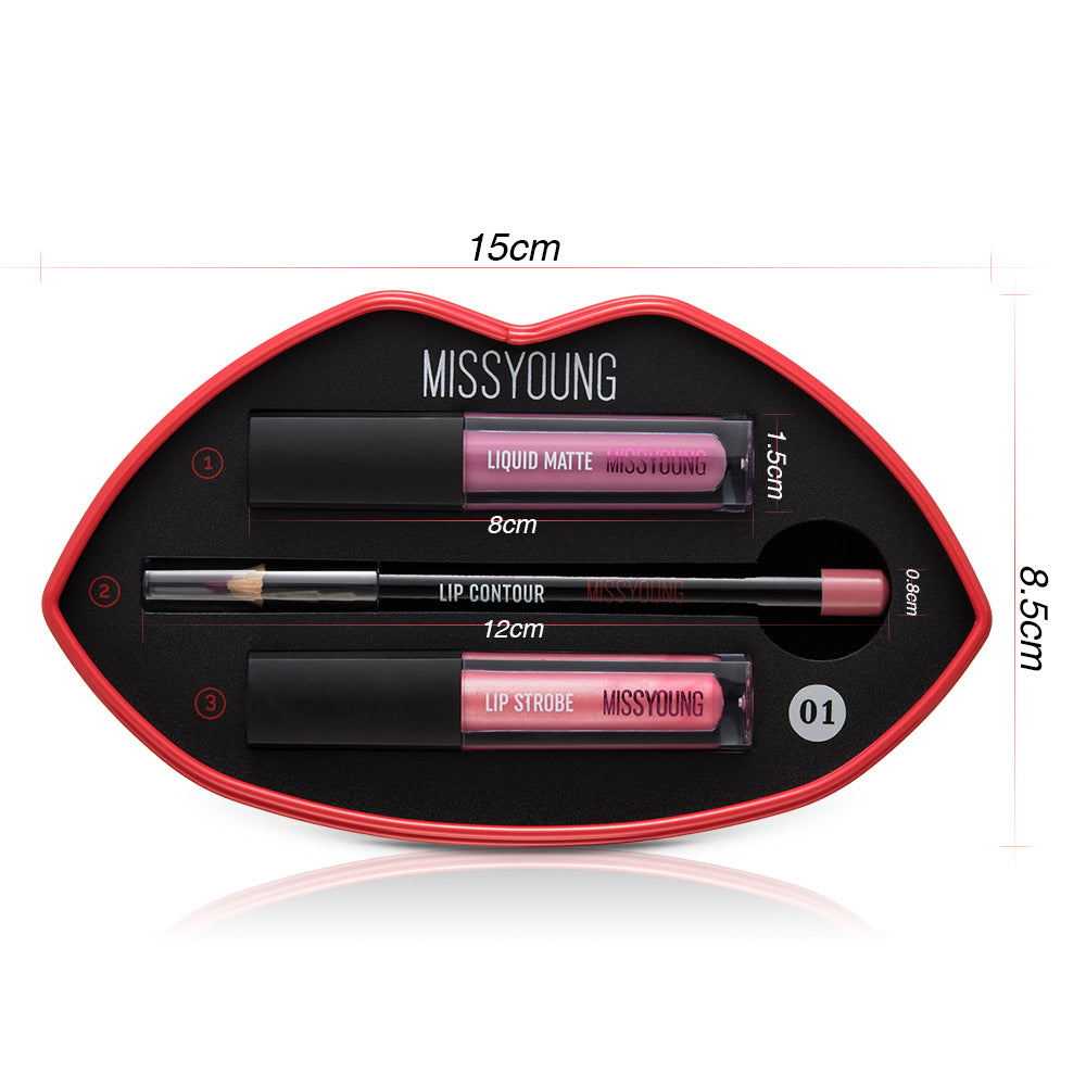 Matte Pearly Lip Gloss Lipstick Set for Women - Multiple Styles