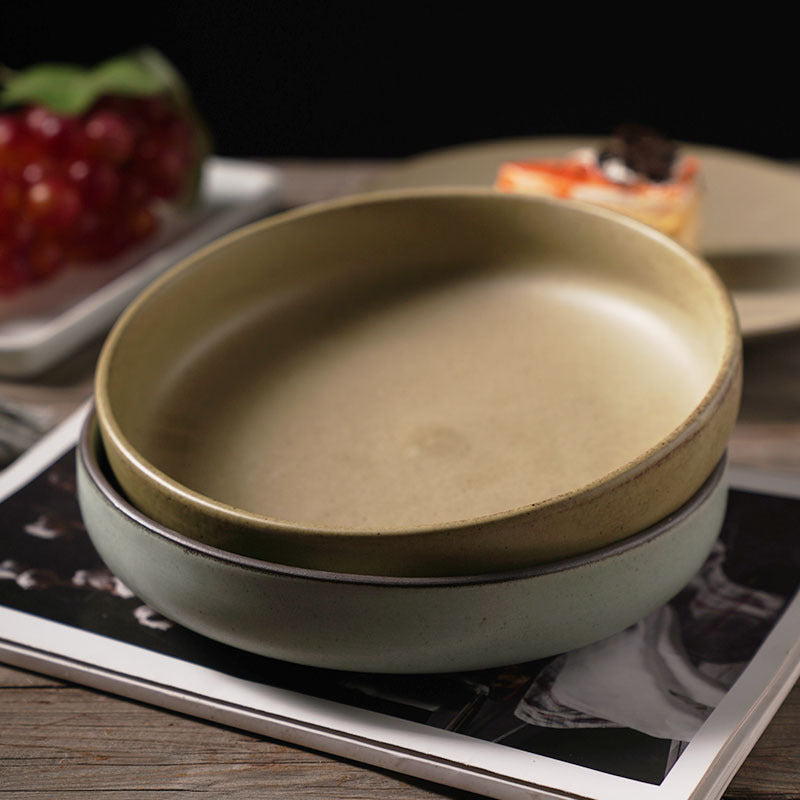 Japanese Style Ceramic Retro Thick Dinnerware Set - Vintage Tableware